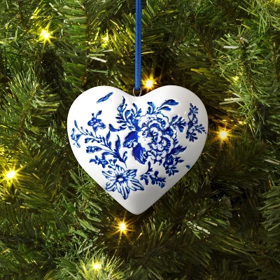 Christmas Delft Blue Heart Ornament - Wondershop™ 1 Christmas Delft Blue Heart Ornament - Wondershop™