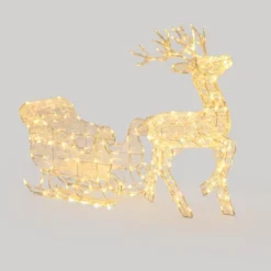 LuxenHome 2-Piece Lighted Reindeer And Sleigh Christmas Yard Decoration, Outdoor Holiday Set With Timer White 14 LuxenHome 2-Piece Lighted Reindeer And Sleigh Christmas Yard Decoration, Outdoor Holiday Set With Timer White -National Tree Company Store GUEST 00ccbe47 fba5 4e8c bbe1 4e4e5f254714
