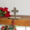 Northlight Filigree Cross Christmas Stocking Holder - 5"