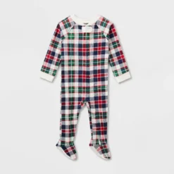 Baby Plaid Ribbed Holiday Matching Family Footed Pajamas - Wondershop™ Cream -National Tree Company Store GUEST 02f3dff2 e9b9 4987 87c3 33c91c52a8c2