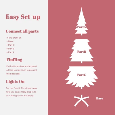 LuxenHome 6Ft Pink Pencil Artificial Tree With Warm White Lights And 8 Light Functions 3 LuxenHome 6Ft Pink Pencil Artificial Tree With Warm White Lights And 8 Light Functions - Image 3
