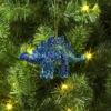 5" Christmas Plastic Chunky Glitter Dinosaur Ornament Blue - Wondershop™