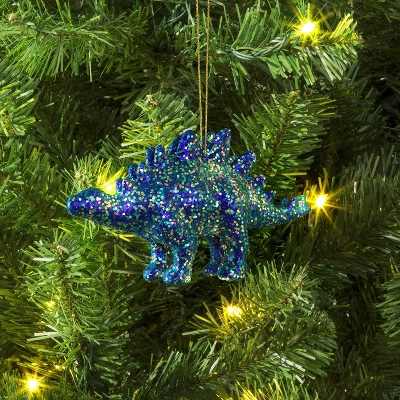 5" Christmas Plastic Chunky Glitter Dinosaur Ornament Blue - Wondershop™ 1 5" Christmas Plastic Chunky Glitter Dinosaur Ornament Blue - Wondershop™