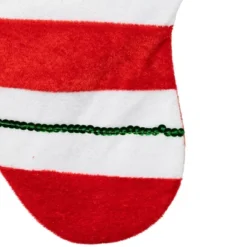 Northlight 18" Green And Red Velvet Sequin Stripe Stocking -National Tree Company Store GUEST 0679fa84 a64f 4944 81d0 af3db07b6567