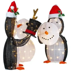 Northlight LED Lighted Penguins Building Snowman Outdoor Christmas Decoration - 35" - Set Of 3 -National Tree Company Store GUEST 073fdb56 f5fe 4990 9fba 0f3e86636c90