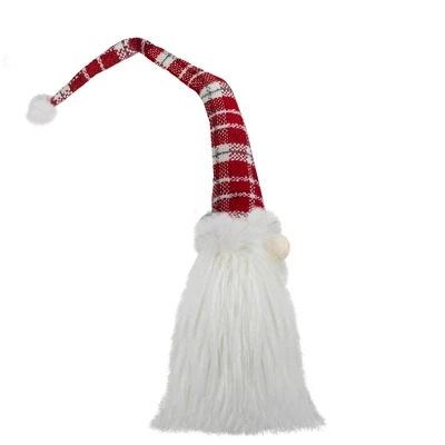 Northlight Plaid Hat Santa Claus Gnome Christmas Decoration - 29.5" - Red And White 2 Northlight Plaid Hat Santa Claus Gnome Christmas Decoration - 29.5" - Red And White - Image 2
