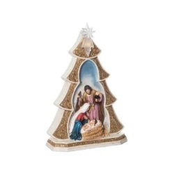 Transpac 11 In Holiday Tree Nativity Scene Figurine Christmas Decorative Polyresin Home Decor