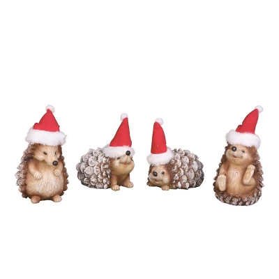Transpac Medium Resin Holiday Hedgehog Set Of 4 Decorative Figurines For Christmas Tabletop Decor Indoor Gift 1 Transpac Medium Resin Holiday Hedgehog Set Of 4 Decorative Figurines For Christmas Tabletop Decor Indoor Gift