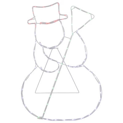 Northlight 28" Lighted Standing Snowman Silhouette Outdoor Christmas Decoration 2 Northlight 28" Lighted Standing Snowman Silhouette Outdoor Christmas Decoration - Image 2