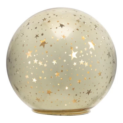 Northlight LED Lighted Stars Glass Globe Christmas Decoration - 6" - Gold 4 Northlight LED Lighted Stars Glass Globe Christmas Decoration - 6" - Gold - Image 4