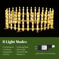 LuxenHome 8-Piece Light Show Fence Design Outdoor Holiday Decoration White 18 LuxenHome 8-Piece Light Show Fence Design Outdoor Holiday Decoration White -National Tree Company Store GUEST 12e459ed 017c 4146 8586 ccd2d73c5046
