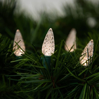 Northlight LED C6 Faceted Christmas Lights - Warm White - 15.75’ Green Wire - 50ct 2 Northlight LED C6 Faceted Christmas Lights - Warm White - 15.75’ Green Wire - 50ct - Image 2