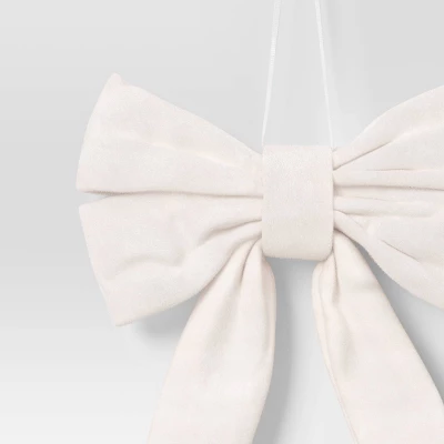 6.5" Christmas Velvet Bow Ornament White - Wondershop™ 2 6.5" Christmas Velvet Bow Ornament White - Wondershop™ - Image 2