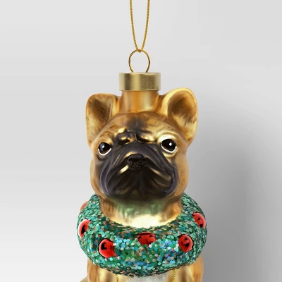 4" Christmas Glass Bulldog Ornament - Wondershop™ 2 4" Christmas Glass Bulldog Ornament - Wondershop™ - Image 2