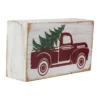 Northlight Wooden Block With Vintage Red Truck And Tree Christmas Decoration - 6"