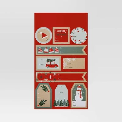 50ct Christmas Peel And Stick Gift Tags Red/Green/White Kraft - Wondershop™ 2 50ct Christmas Peel And Stick Gift Tags Red/Green/White Kraft - Wondershop™ - Image 2
