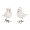 Transpac Large Resin Fuzzy Bird Figurines Set Of 2 Decorative Christmas Tabletop And Mantel Decor Indoor Gift
