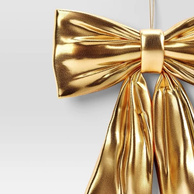 20" Christmas Metalic Bow Gold - Wondershop™ 2 20" Christmas Metalic Bow Gold - Wondershop™ - Image 2