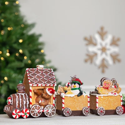 Northlight Gingerbread Candy Cane Train With Gingerbread Man Christmas Decoration - 5.5" 1 Northlight Gingerbread Candy Cane Train With Gingerbread Man Christmas Decoration - 5.5"