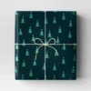 40" 125 Sq Ft Christmas Roll Wrap Trees On Green - Wondershop™