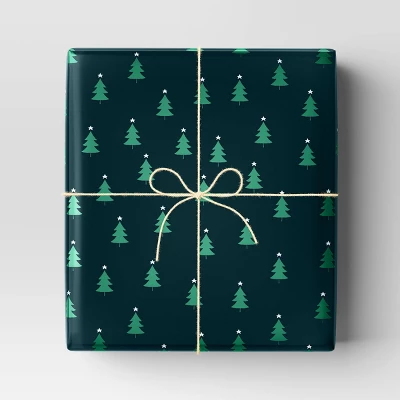 40" 125 Sq Ft Christmas Roll Wrap Trees On Green - Wondershop™ 1 40" 125 Sq Ft Christmas Roll Wrap Trees On Green - Wondershop™