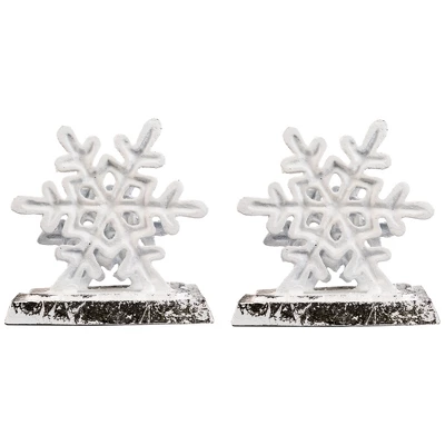 Northlight Double Snowflake Christmas Stocking Holders - 4.75" - Silver - Set Of 2 5 Northlight Double Snowflake Christmas Stocking Holders - 4.75" - Silver - Set Of 2 - Image 5