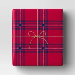 30” 25 Sq Ft Christmas Red And Blue Plaid - Wondershop™