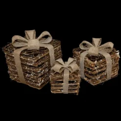 Northlight Lighted Rattan Gift Boxes With Burlap Bows Christmas Decorations - 9" - Set Of 3 7 Northlight Lighted Rattan Gift Boxes With Burlap Bows Christmas Decorations - 9" - Set Of 3 -National Tree Company Store GUEST 2ef214ae f930 43f4 b261 1d85d29761dc