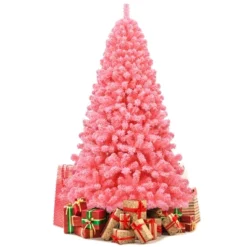 Costway 4.5/6.5/7.5 Ft Snow Flocked Hinged Artificial Christmas Tree W/ Metal Stand Pink 19 Costway 4.5/6.5/7.5 Ft Snow Flocked Hinged Artificial Christmas Tree W/ Metal Stand Pink -National Tree Company Store GUEST 332c3559 ed70 4f60 9238 7d9098ee2837