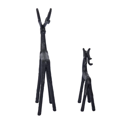 Transpac Set Of 2 Iron Reindeer Figurines Black Metal Christmas Tabletop Decor For Holiday Celebrations And Gift Giving 2 Transpac Set Of 2 Iron Reindeer Figurines Black Metal Christmas Tabletop Decor For Holiday Celebrations And Gift Giving - Image 2