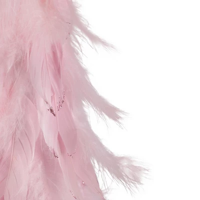 Northlight Glittered Layered Feather Cone Tree Christmas Decoration - 19.5" - Pink 5 Northlight Glittered Layered Feather Cone Tree Christmas Decoration - 19.5" - Pink - Image 5