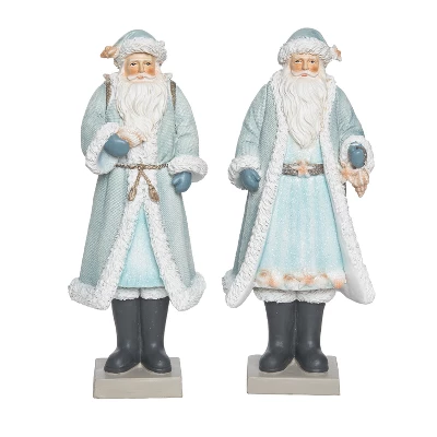Transpac Large Coastal Blue Santa Decor Set Of 2 Christmas Home Decorations Resin Decorative Objects 1 Transpac Large Coastal Blue Santa Decor Set Of 2 Christmas Home Decorations Resin Decorative Objects