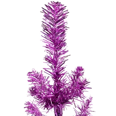 Northlight Medium Tinsel Twig Artificial Christmas Tree -3' - Purple - Unlit 2 Northlight Medium Tinsel Twig Artificial Christmas Tree -3' - Purple - Unlit - Image 2