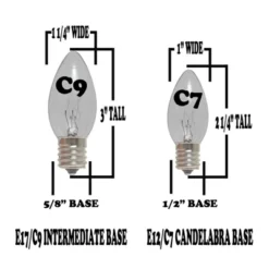 Novelty Lights 25 Feet C7 Christmas String Light Set, Vintage Holiday Hanging Light Set, Black Wire -National Tree Company Store GUEST 38600fb4 4101 43ee b3d0 805eb58dc577