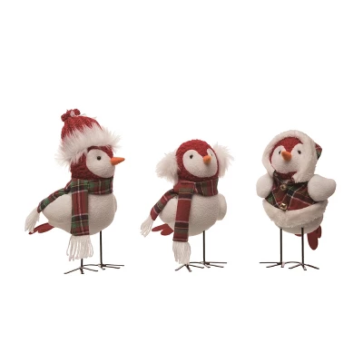 Transpac Plush Standing Bird Set Of 3 Christmas Home Decorations Polyester Decorative Objects For Holiday Cheer 1 Transpac Plush Standing Bird Set Of 3 Christmas Home Decorations Polyester Decorative Objects For Holiday Cheer