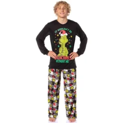 Seven Times Six Dr Seuss The Grinch Who Stole Christmas White Buffalo Plaid Matching Family Pajama Set Multicoloured