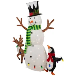 Northlight 3D LED Lighted Snowman And Penguin Outdoor Christmas Decoration - 48" - Warm White -National Tree Company Store GUEST 3c660317 483f 4251 9c3d a3e21a92a9c7