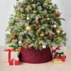 25'' Christmas Roll Up Plaid Tree Collar Red/Green - Wondershop™