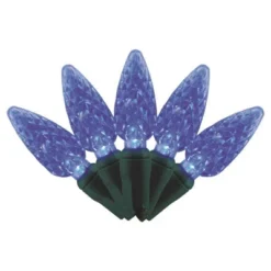 Celebrations Platinum LED C6 Blue 50 Ct String Christmas Lights 25 Ft.