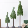 Transpac Foam Shaggy Trees Set Of 3 Decorative Figurines Multicolored Christmas Tabletop Decor Indoor Gift