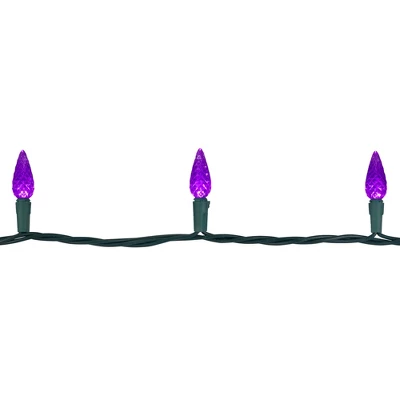 Northlight 70-Count Purple LED Faceted C6 Christmas Lights Set, 23 Ft Green Wire 4 Northlight 70-Count Purple LED Faceted C6 Christmas Lights Set, 23 Ft Green Wire - Image 4