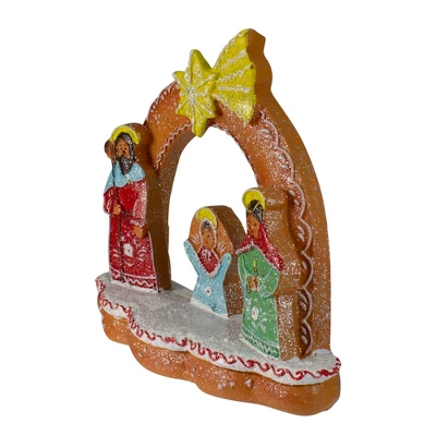 Northlight Glitter Dusted Gingerbread Holy Family Christmas Nativity Decoration - 8" 2 Northlight Glitter Dusted Gingerbread Holy Family Christmas Nativity Decoration - 8" - Image 2