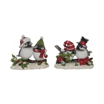 Transpac Resin Bird Couple Figurine Set Of 2 - Perfect Christmas Decorative Objects For Holiday Cheer 1 Transpac Resin Bird Couple Figurine Set Of 2 - Perfect Christmas Decorative Objects For Holiday Cheer