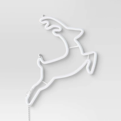Christmas Faux Neon Leaping Green Deer - Wondershop™ 2 Christmas Faux Neon Leaping Green Deer - Wondershop™ - Image 2
