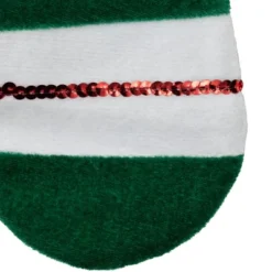 Northlight 18" Red And Green Velvet Sequin Stripe Christmas Stocking -National Tree Company Store GUEST 4950cb76 728f 4421 8983 245e685fe624