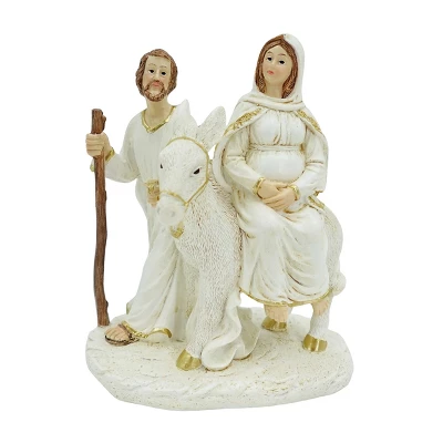 Transpac Medium Resin Pregnant Mary On Donkey Nativity Scene Figurine Multicolor Tabletop Christmas Decoration 1 Transpac Medium Resin Pregnant Mary On Donkey Nativity Scene Figurine Multicolor Tabletop Christmas Decoration