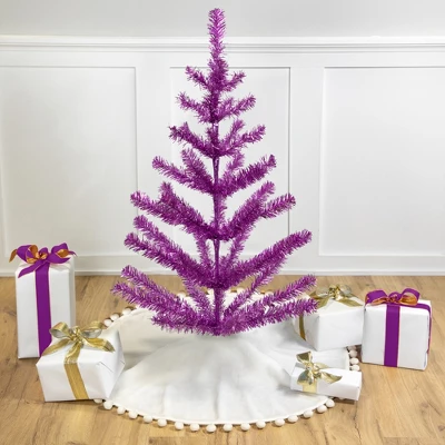 Northlight Medium Tinsel Twig Artificial Christmas Tree -3' - Purple - Unlit 1 Northlight Medium Tinsel Twig Artificial Christmas Tree -3' - Purple - Unlit