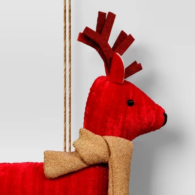 Christmas Fabric Deer Ornament Red - Wondershop™ 2 Christmas Fabric Deer Ornament Red - Wondershop™ - Image 2