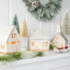 3pc Lit Ceramic Buildings Decorative Christmas Figurine Set - Wondershop™ White