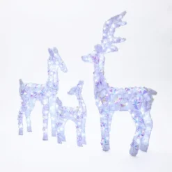 LuxenHome 3-Piece Multi-Color Snowflake Deer Family Outdoor Holiday Decoration With 340 Lights White, Multi -National Tree Company Store GUEST 4d919e2b 3c89 4c02 9841 7df4732cf3e2